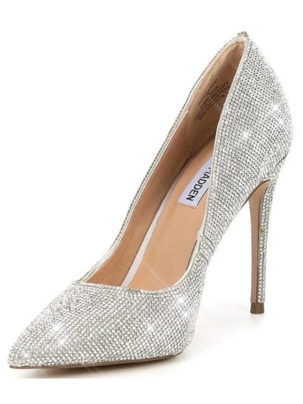 Steve Madden Daisie Silver Crystal Embellished Pointed-Toe Pump